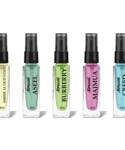 Aimani Men & Women Trial Pack Of 5 X 8ML Ameer Al Oud Gold, Aseel, Burberry, Majmua, Creed