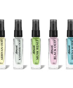 Aimani Men & Women Trial Pack Of 5 X 8ML Arbiyan Oud , Kashmiri Oud, Musk Rijali, Black Oud , Heena Super