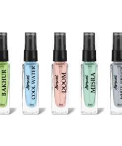 Aimani Men & Women Trial Pack Of 5 X 8ML Bakhur, Cool Water, Doom, Misra, White Firdaus
