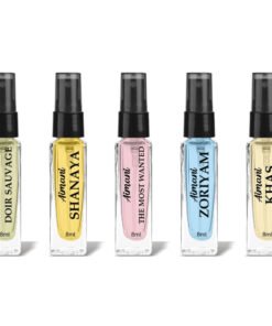 Aimani Men & Women Trial Pack Of 5 X 8ML Doir Sauvage, Shanaya, The Most Wanted, Zoriyam, Khas