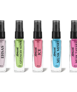 Aimani Men & Women Trial Pack Of 5 X 8ML Ehsas, Givenchy Super, Ice, Musk Misri, Musk Tahara