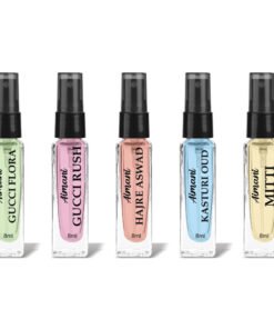 Aimani Men & Women Trial Pack Of 5 X 8ML Gucci Flora, Gucci Rush, Hajre Aswad, Kasturi Oud, Mitti