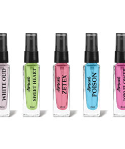 Aimani Men & Women Trial Pack Of 5 X 8ML White Oud, Zetex, Poison, Sweet Heart, 1000 Flower